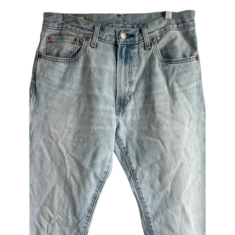 Levis Premium Big E Red Tag 551 Z Mens Light Wash Denim Jeans Straight Leg 30X30